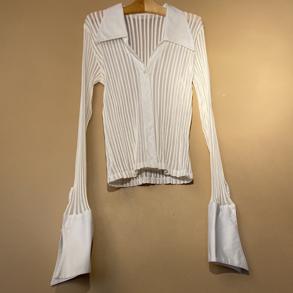 RAYURE DESIGNER RIBBED LONGSLEEVE BLOUSE